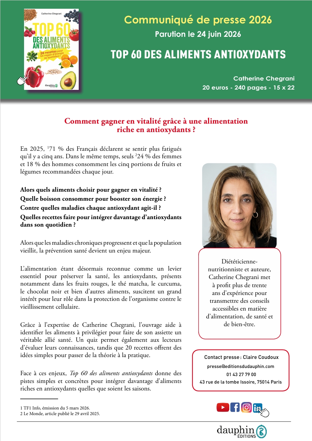 Top 60 aliments antioxydants
